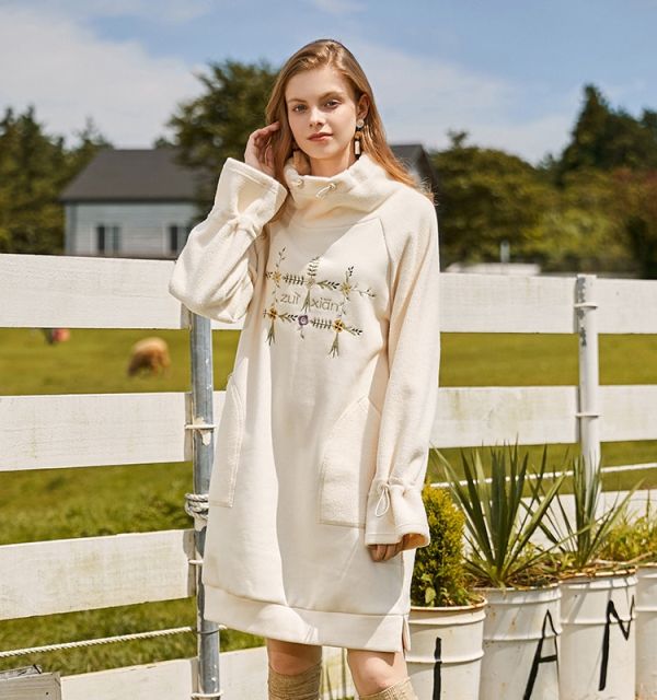 Sweatshirt Dress With Embroidery