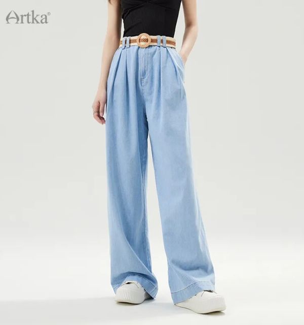 High Waist Wide Leg Jeans With Belt