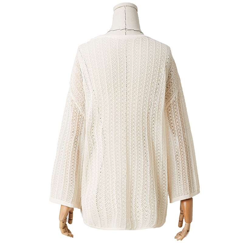 Hollow Out White Knit Shrug (Beige One Size) – Artka Official