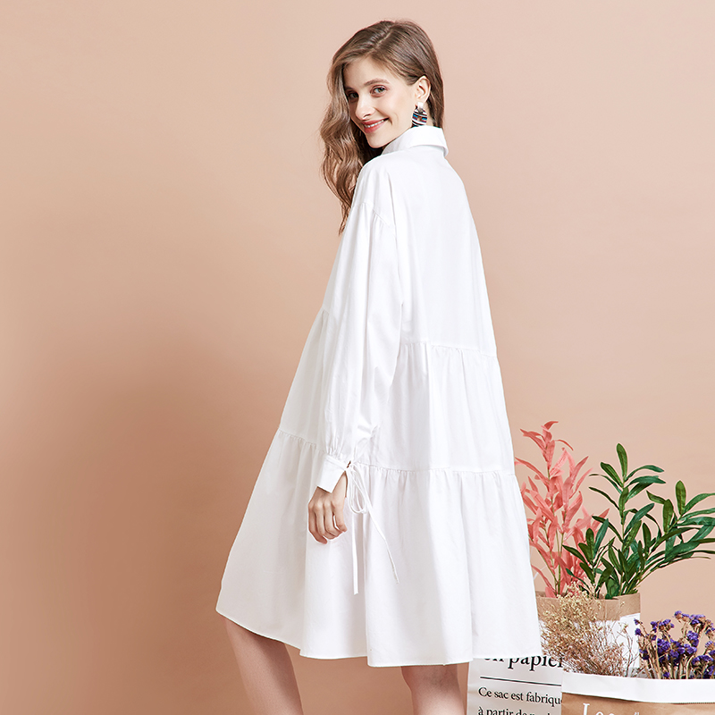 white a line shirt dress