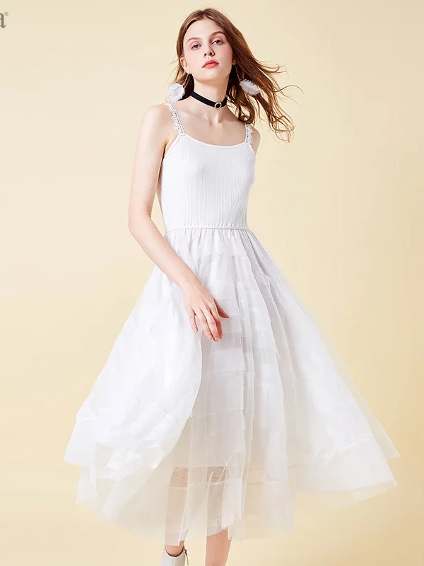 Summer Sleeveless White Dress