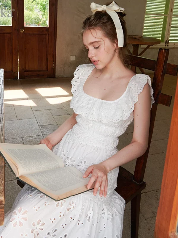 French Embroidered Summer Dress