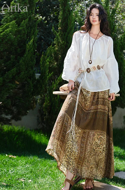 Summer Bohemian Style High Waist Skirt
