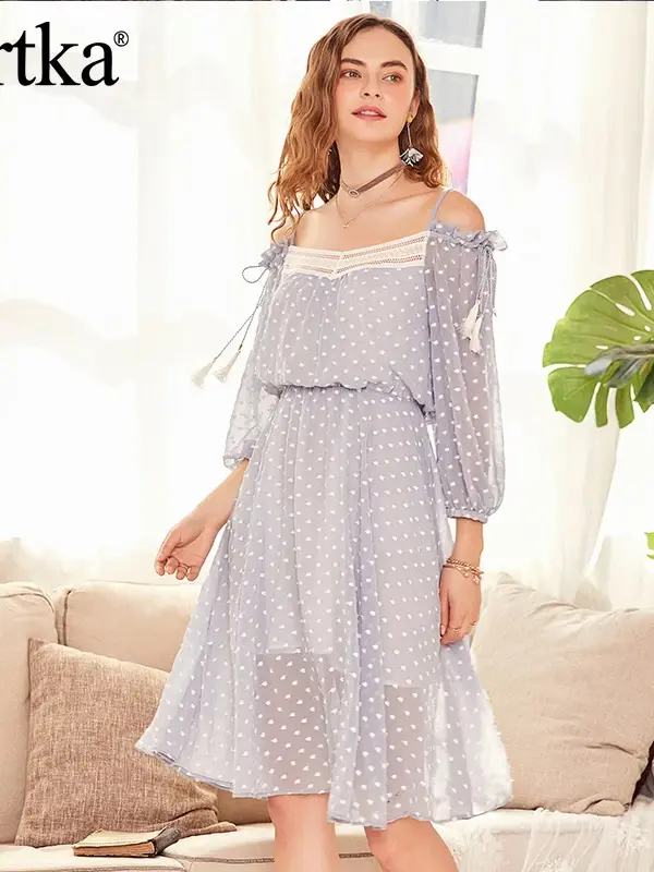 Floral Cold Shoulder Chiffon Dress