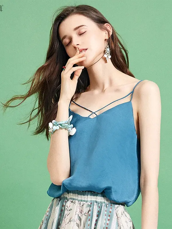 V-Neck Cross-Strap Camisole Top