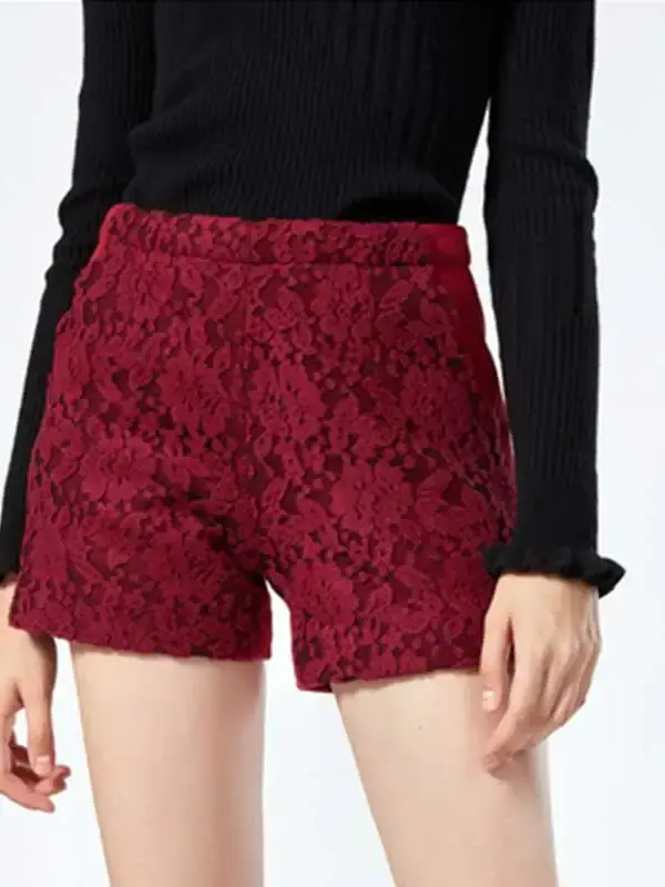 Floral Lace Overlay Shorts