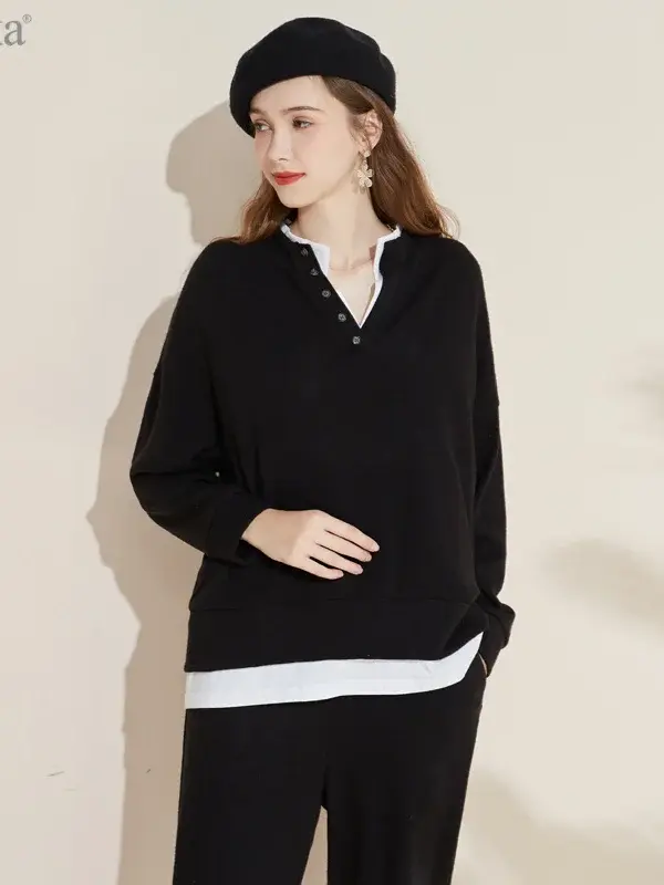 Layered Collar V-Neck Loungewear Collection