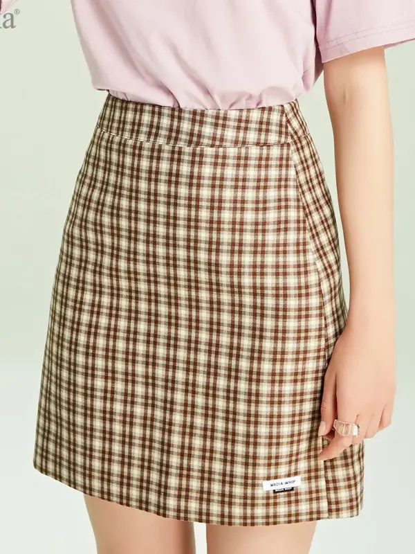 Plaid A-Line Mini Skirt