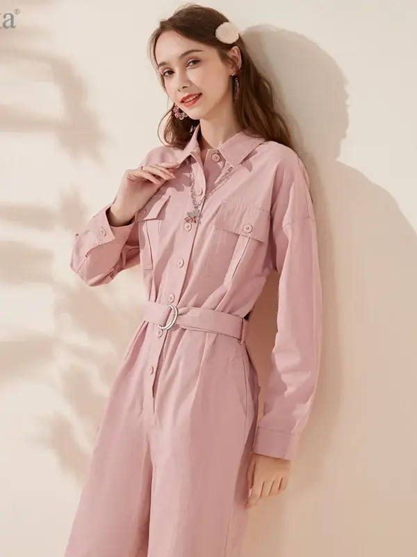 Belted Utility Pocket Jumpsuit