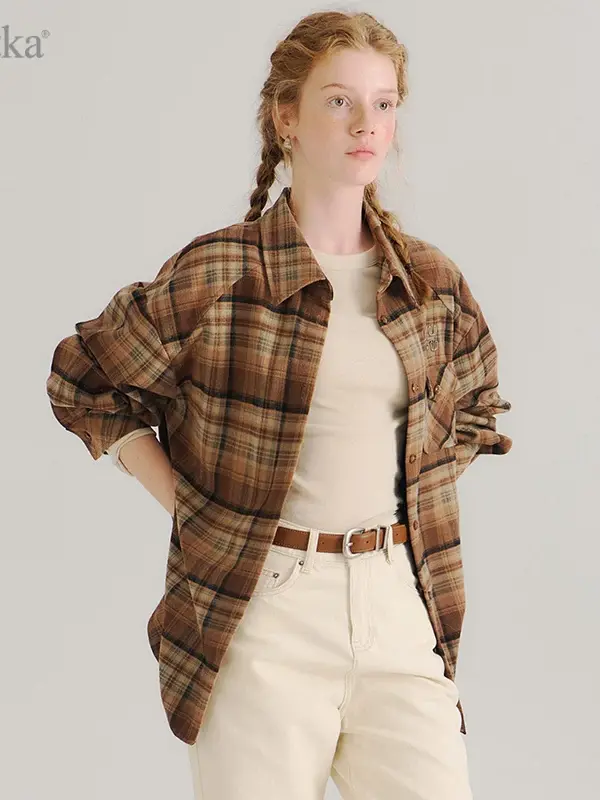 Plaid Pocket Button-Front Overshirt